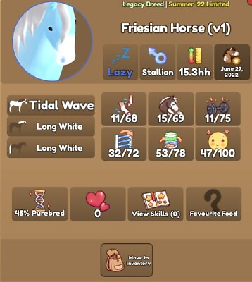 #ad Roblox Wild Horse Islands 🌊 Tidal Wave Friesian 🌊 Summer 2022 Limited $90.00