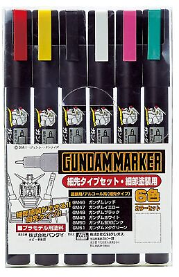 #ad GSI Creos Gundam Marker Ultra Fine Set 6 Markers Made in Japan $23.53