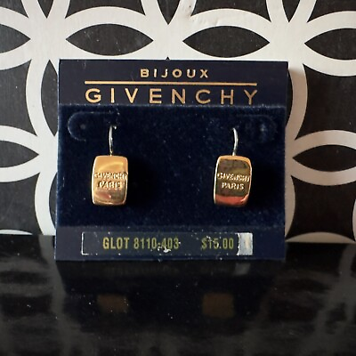 #ad Dainty Vintage Givenchy Paris Goldtone Runway Monogram Drop Dangle Earrings $165.00