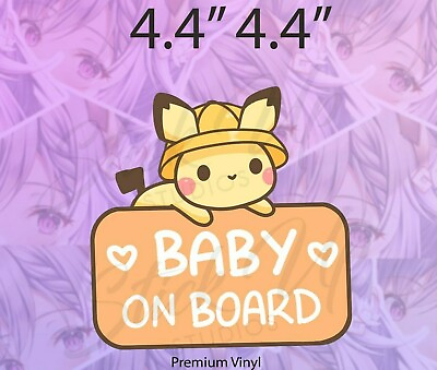 #ad Baby Pikachu Pokemon Baby on Board Funny Car Bumper Vinyl Sticker Car Decal $7.68
