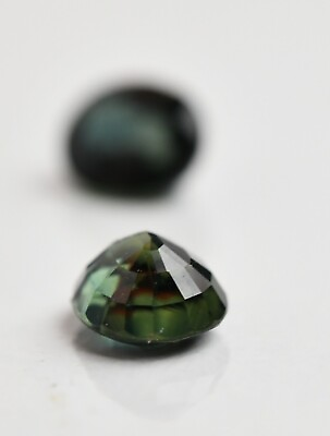 #ad 1.98ct Vivid Green Sapphire Stone Carat 2 Piece Rare Untreated Gemstone Jeweller GBP 204.90