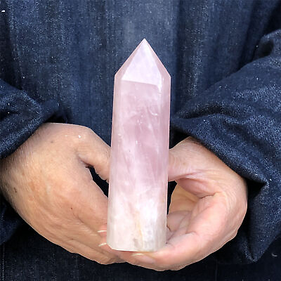 #ad 0.55LB Natural ROSE crystal Crystal Quartz obelisk Point Healing wand care $20.21