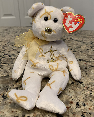 #ad NEW TY BEANIE BABY 2004 SIGNATURE BEAR STUFFED WHITE RETIRED ANIMAL W TAG T 10 $6.99
