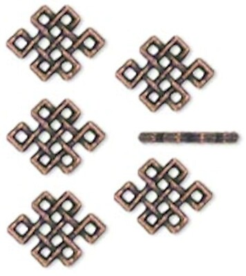 #ad 50 Antiqued Copper Plated Pewter 13x10mm Celtic Knot Links * $7.92