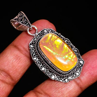 #ad Australian Triplet Opal Silver Plated Vintage Gift Jewelry Pendant 2quot; PG 2535 $8.99