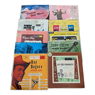 #ad Lot Of 10 Ten Inch Records 33 LPs Microgrooves Roy Rogers Show Boat Deep River $32.99