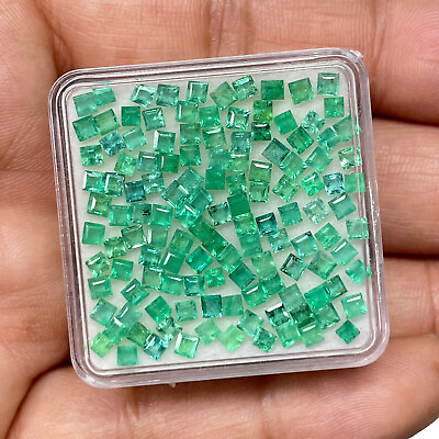 #ad Natural Colombian Emerald 15 Pcs 2.1 2.5mm Square Loose Untreated Gemstones $17.99
