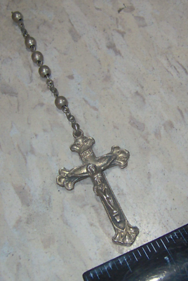 #ad Vintage sterling cross rosary beads jesus cross crusifix catholic $239.33