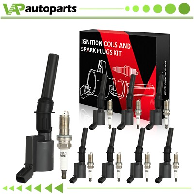 #ad 8 Ignition Coil amp; Spark Plugs For Ford F 150 Expedition 4.6L 5.4L V8 DG508 SP479 $55.99