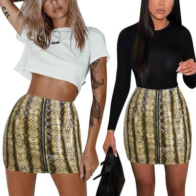 #ad Women#x27;s High Waist Sexy Print Bodycon Skirt Bodycon Mini Dress Party Clubwear US $19.59