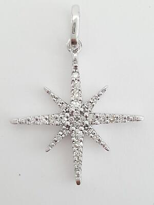 #ad Diamond Star Snowflake Pendant 10k White Gold 0.3 ct 3 4quot; 1.2 grams $295.00