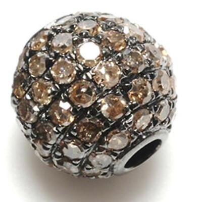 #ad Champagne Diamond Disco Bead Ball Spacer Finding 925 Silver Jewelry Accessory $441.00