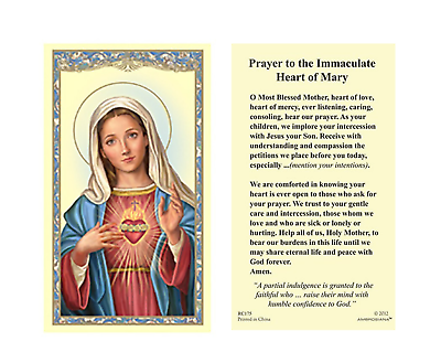 #ad 2 copies Immaculate Heart of Mary Holy Prayer Card Catholic Christian $2.29