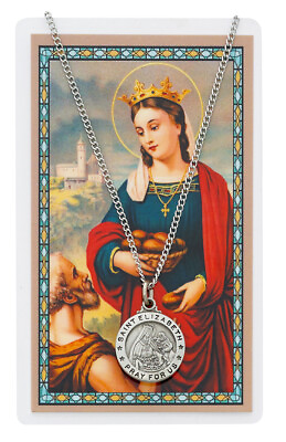 #ad St. Elizabeth of Hungary Medal Necklace with Laminated Prayer Card $18.95