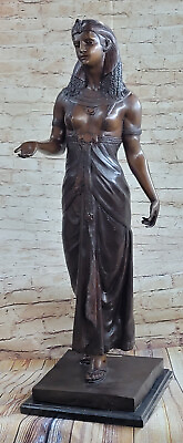 #ad Hand Made Extra Large Egyptian Princess Genuine Bronze Sculpture Figurine $649.50