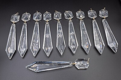 #ad #ad Waterford Crystal Avoca Chandelier Button amp; Prism 5 1 4quot; Lot of 10 AS IS #4 $150.00