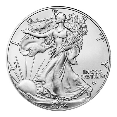 #ad 2024 1 oz Silver American Eagle Coin $1 GEM BU $31.99