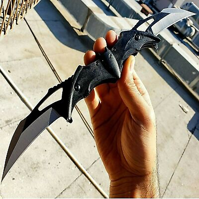 #ad DARK KNIGHT SPRING ASSISTED DUAL BLADE BATMAN TACTICAL FOLDING Pocket KNIFE BLK $15.25