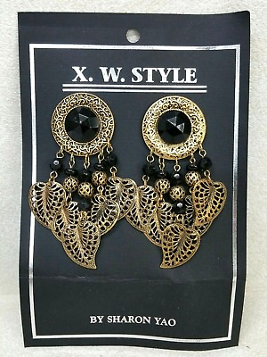 #ad Vintage Style Chandelier Earrings Black Crystal by Sharon Yao $19.95