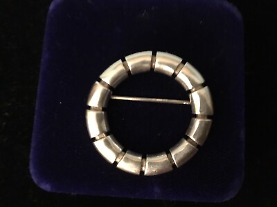 #ad Hobe Mid century modern sterling segmented circle Pin $48.00