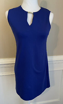 #ad Jude Connally Nadine Ponte Knit Blue Dress Size XS $10.00
