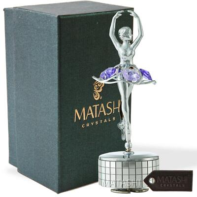 #ad Matashi Chrome Plated Silver Ballet Dancer Wind Up Music Box plays quot;Memoryquot; $33.29