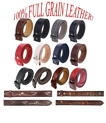#ad Gelante FULL GRAIN Genuine Leather Belt Strap without Buckle UNISEX BELT $15.95