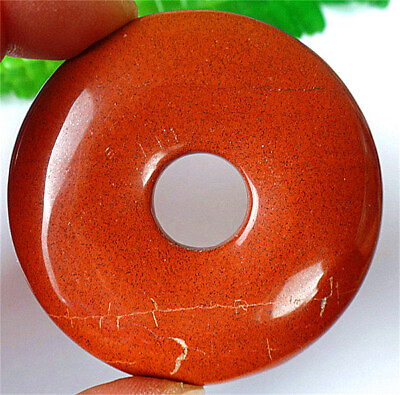 #ad 60x8mm Natural Red Jasper Donuts Pendant Bead ZL6543 $12.99