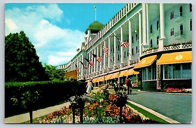 #ad Grand Hotel Mackinac Island MI Postcard c1959 Front View Chrome $4.25