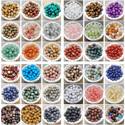 #ad Wholesale Natural Gemstone Round Spacer Loose Beads 4mm 6mm 8mm 10mm $11.99