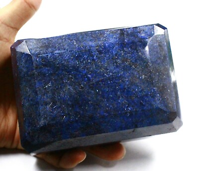 #ad Emerald Cut Natural African Blue Sapphire 10000Ct 2KG Certified Huge Gems DKR $264.54