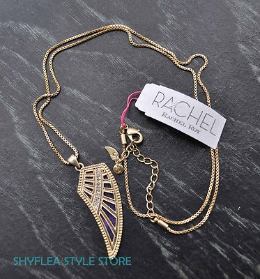 #ad Angel Wing Necklace Rachel Roy Necklace Deco Angel Wing Gold Tone Pendant $32.00