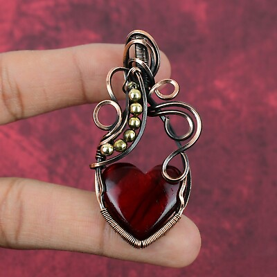 #ad Red Fire Labradorite Gemstone Pendant Copper Wire Wrapped Pendant Gifts For Wife $28.20