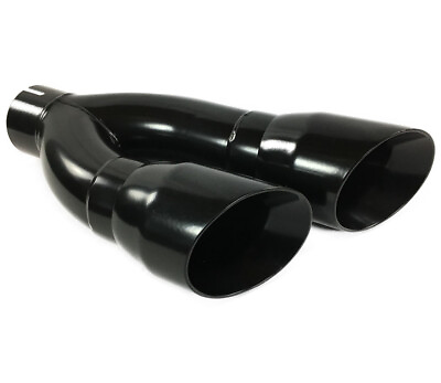 #ad Exhaust Tip 3.00 Inlet 4.00 Outlet 16.00 long Dual Slant Angle Black Stainles $119.00