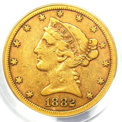 #ad 1882 CC Liberty Gold Half Eagle $5 Coin PCGS VF30 Rare Carson Gold Coin $2227.75
