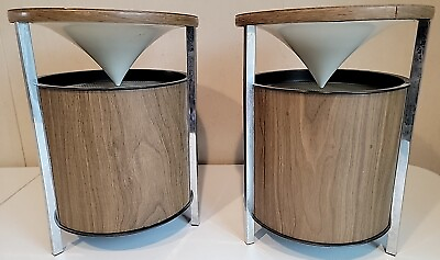 #ad Vintage Pair of Zenith Circle of Sound Speakers Mid Century Modern Z565 $289.90