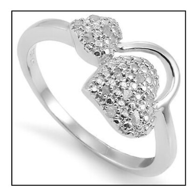 #ad Womens 14K White Gold Finish Size 7 Diamonds Designer Ring $185.00