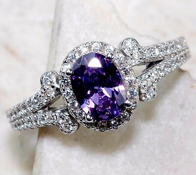 #ad 2CT Amethyst amp; Topaz 925 Solid Sterling Silver Ring Jewelry Sz 8 UB4 1 $30.99