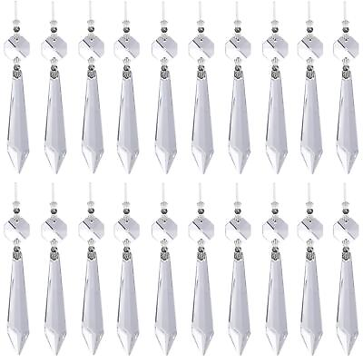 #ad 20 Pieces Clear Chandelier Crystals 63mm Replacement Crystal Icicle Prisms P... $15.74