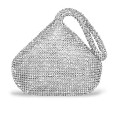 #ad Small Rhinestone Silver Mini Handbag $18.70