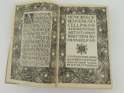 #ad Memoirs of Benvenuto Cellini a Florentine Artist by Himself 1913 Vintage Book $49.52