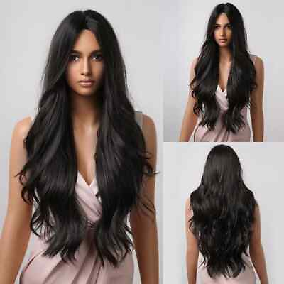 #ad Wavy Synthetic Wigs for Women Wigs Middle Part Heat Resistant Fiber Daily Use $27.32