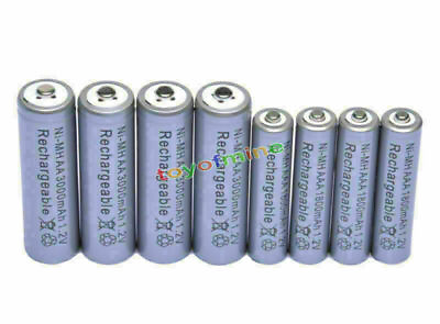 #ad 4 AA 3000mAh 4 AAA 1800mAh 1.2V NI MH Rechargeable Battery 2A 3A Grey Cell $13.99