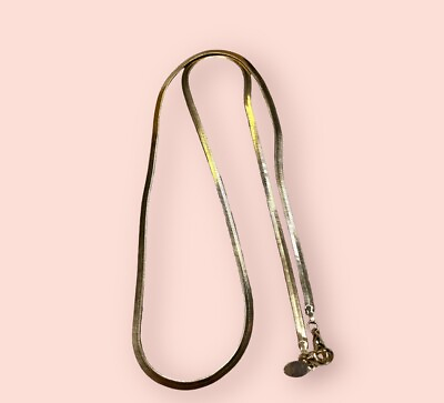 #ad 80R Long Gold Tone Herringbone Necklace 28” Fashion Jewelry $19.99