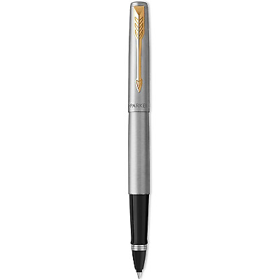 #ad Parker Jotter Stainless Steel with Gold Trim Rollerball Pen with Black Ink $11.99