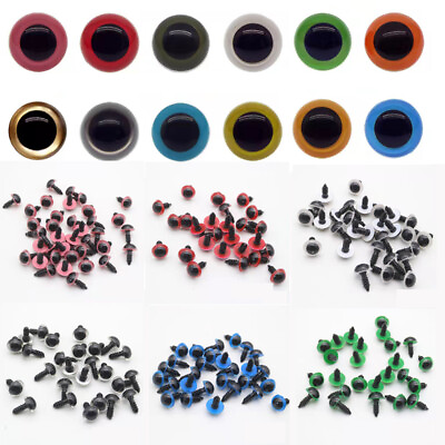 #ad 100PCS Animal Puppet Craft 6mm 24mm Plastic Safety Eyes for DIY Bear Doll Lot $4.95