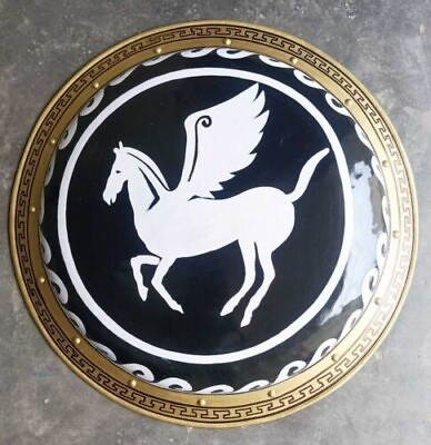 #ad 24quot; Medieval Armor Horse Authentic Ancient Greek Hoplite Shield Black $170.10