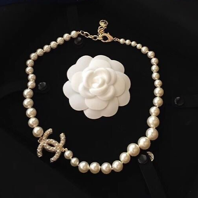 #ad Chanel Pearl Choker necklace 100 anniversary CC logo Jewellery VIP gift $1290.71