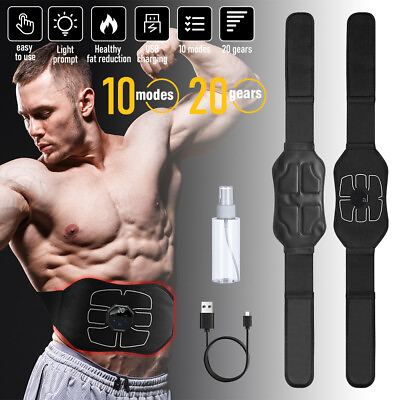 #ad EMS Abdominal Muscle Toning Trainer ABS Stimulator Toner Fitness Binder Gym Belt $22.99
