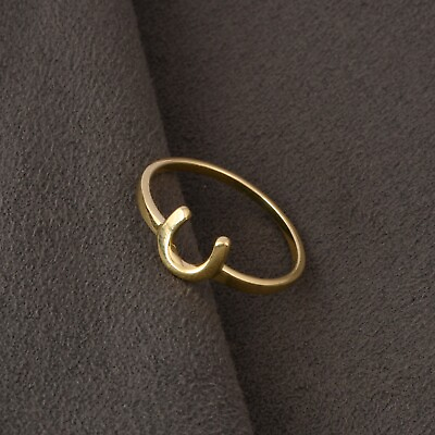 #ad Horseshoe Shaped Gold Plated Silver Ring For Good Luck Jewelry For Man amp; Women $17.99